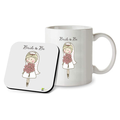 Kruzroyal SM068 Bride to Be Funny - 11OZ Mug & Matching Coaster Set for Bride to be, Bridal Shower, Engagement, Bachelorette