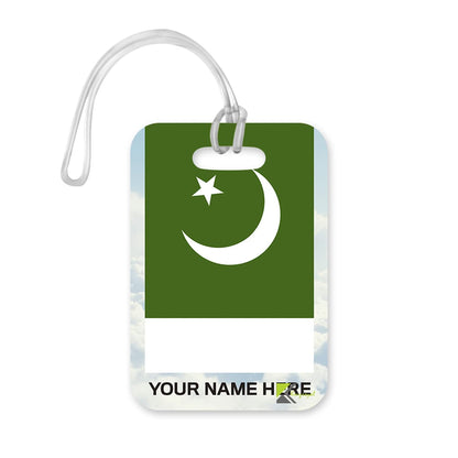PLT261 Personalised Name with Pakistan Flag Novelty Funny Unique Designer Gift Glossy Plastic Suitcase Luggage Tag