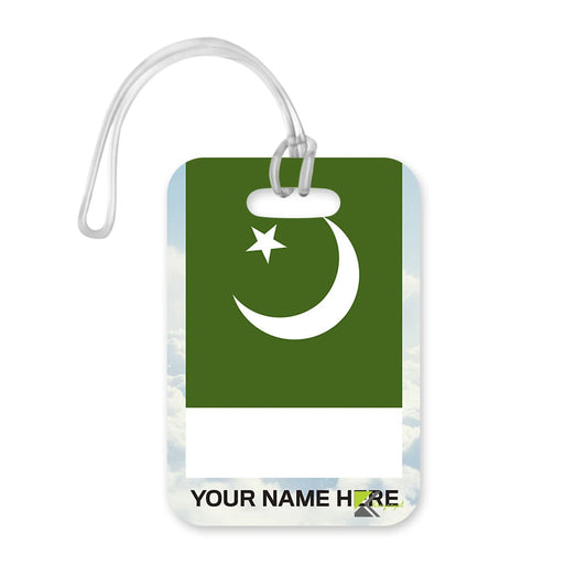 PLT261 Personalised Name with Pakistan Flag Novelty Funny Unique Designer Gift Glossy Plastic Suitcase Luggage Tag