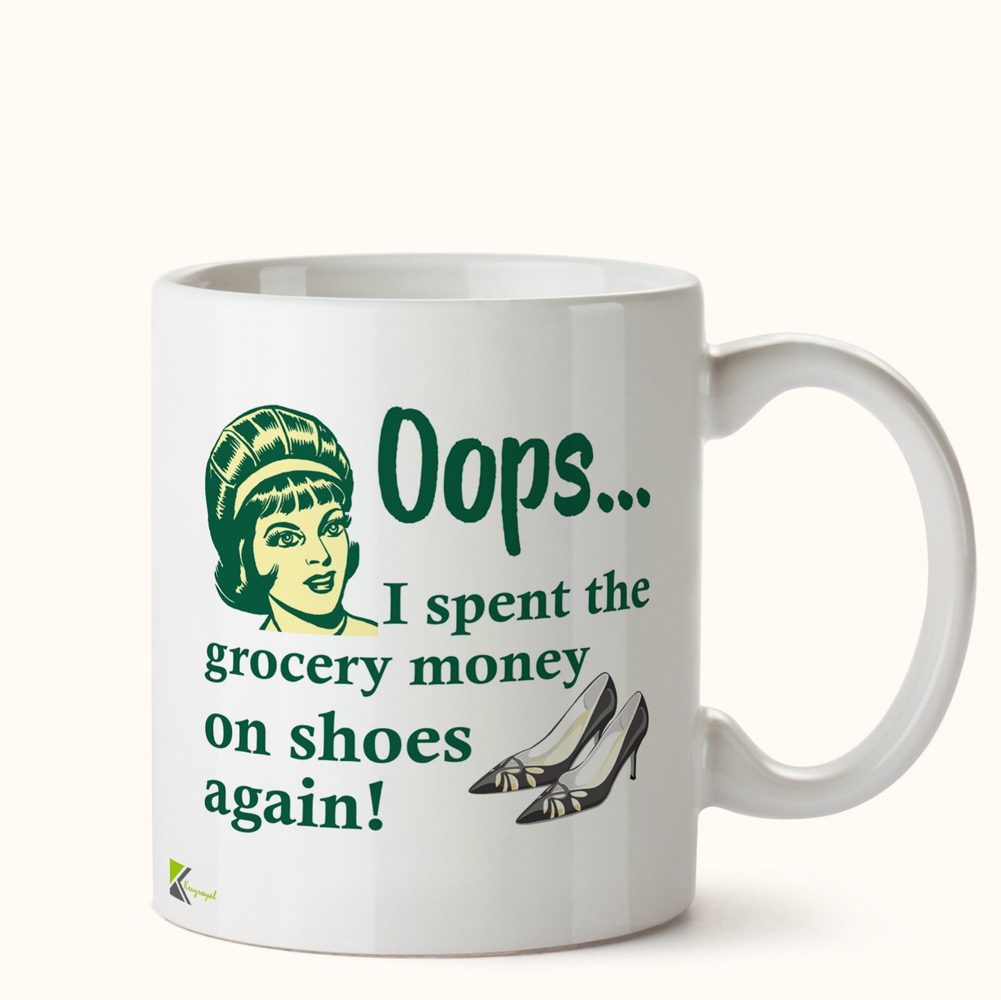 Kruzroyal DZ485 Oops.. I Spent The Grocery Money on Shoes Again! Funny Novelty Great Gift Idea Coffee Tea Mug