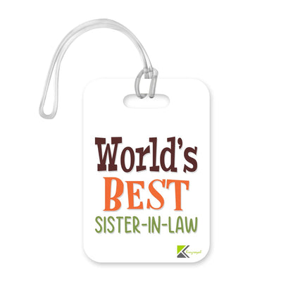 LT498 World's Best Sister-in-Law Novelty Funny Unique Designer Gift, Suitcase, Glossy Plastic Luggage Tag for Sister-in-Law