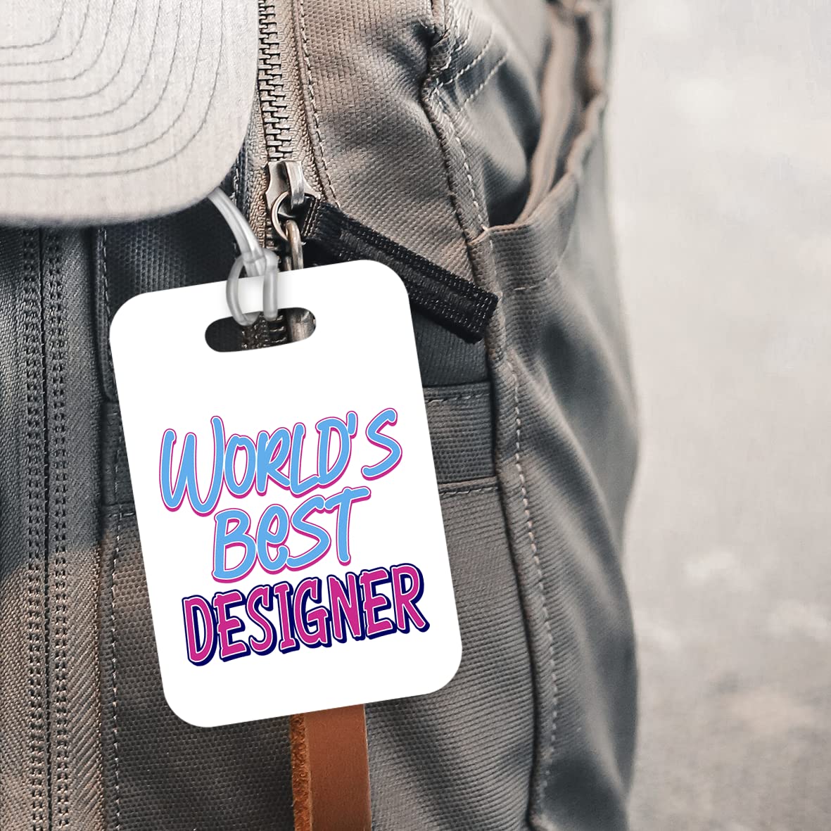 LT469 World's Best Designer Novelty Funny Unique Designer Gift, Suitcase, Glossy Plastic Luggage Tag for Designer