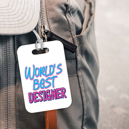 LT469 World's Best Designer Novelty Funny Unique Designer Gift, Suitcase, Glossy Plastic Luggage Tag for Designer