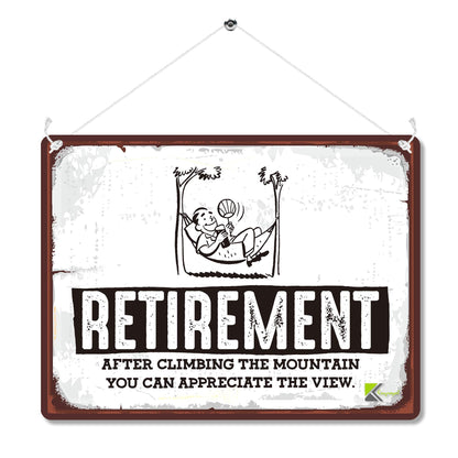 Kruzroyal MP137 Defination Retirement : After climbing the mountain you can appreciate the view Funny Novelty Retro Vintage Metal Wall Sign Plaque 20cm x 15cm