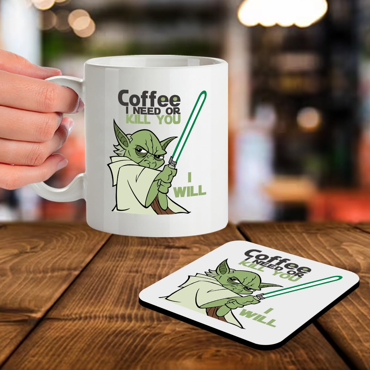 Kruzroyal SM048 Coffee I Need or Kill You i Will - 11OZ Mug & Matching Coaster Set