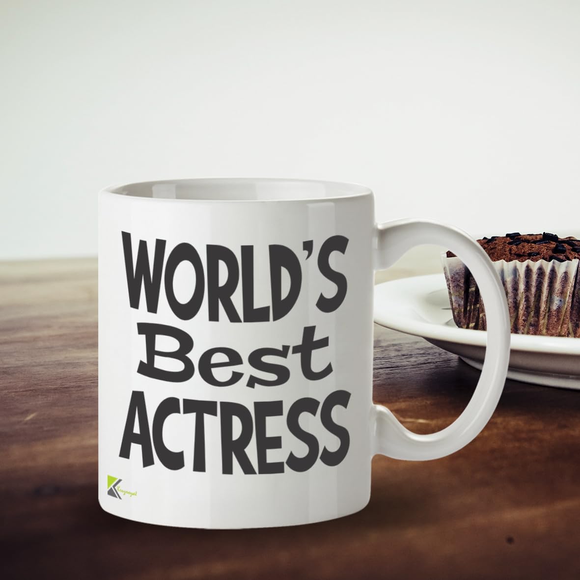 Kruzroyal DZ827 World's Best Actress Mug 11oz - White Ceramic Coffee & Tea Cup for Actors, Drama Students - Ideal Birthday, Good Luck Present