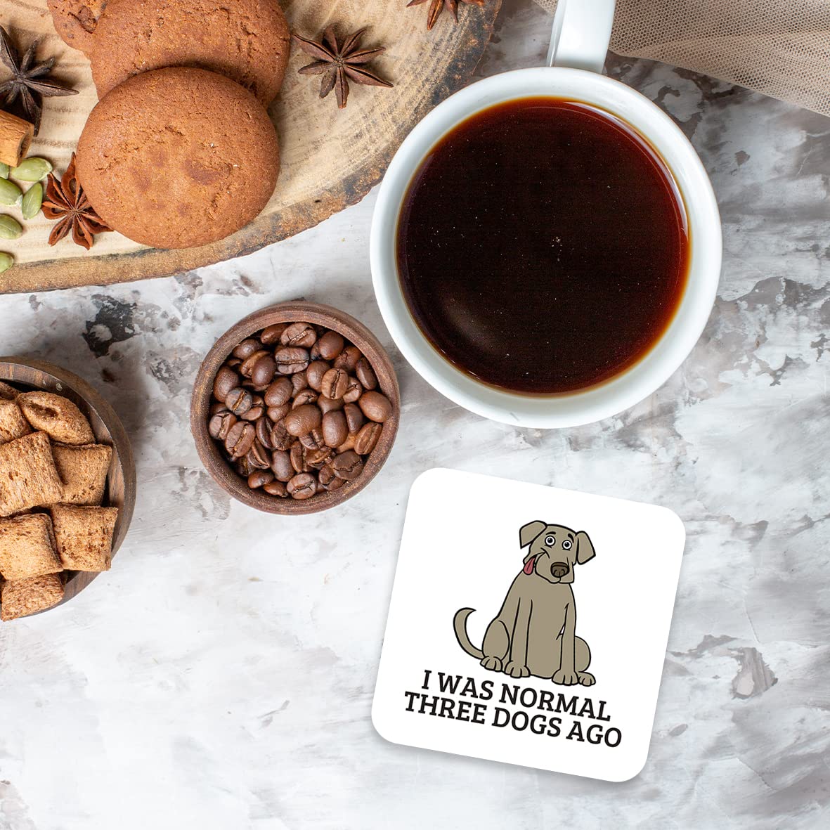 CS402 I was Normal Three Dogs ago Novelty Funny Coffee Tea Drink Gift Glossy MDF Wooden Coaster