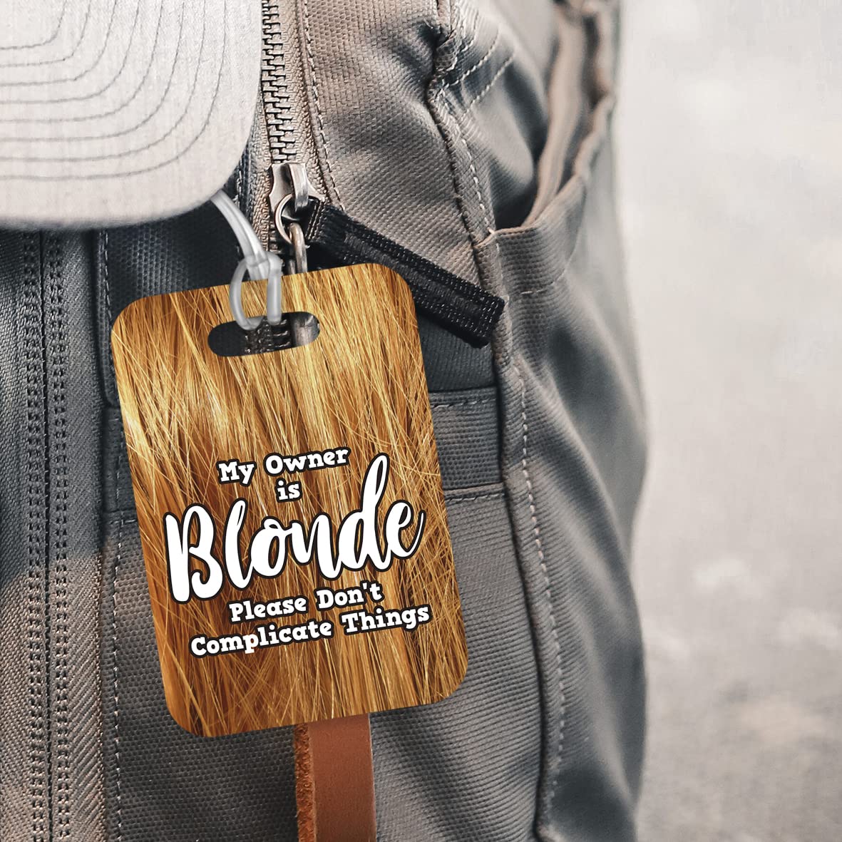 LT095 My Owner is Blonde Please Novelty Funny Unique Designer Gift Glossy Plastic Suitcase Luggage Tag