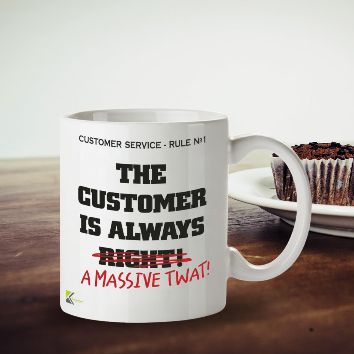 Kruzroyal Funny Customer Service Mug, Novelty Coffee Cup, Gift for Colleague, Coworker