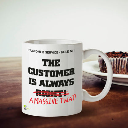 Kruzroyal Funny Customer Service Mug, Novelty Coffee Cup, Gift for Colleague, Coworker
