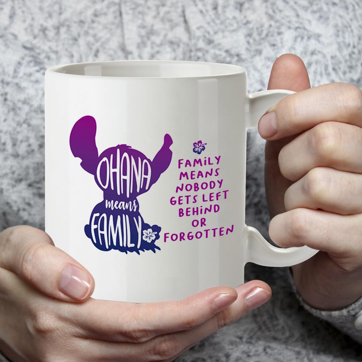Kruzroyal DZ620 Ohana Means Family, Family Means Nobody gets Left Behind or Forgotten Funny Novelty Great Gift Idea Coffee Tea Ceramic Mug