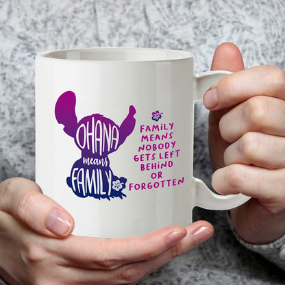 Kruzroyal DZ620 Ohana Means Family, Family Means Nobody gets Left Behind or Forgotten Funny Novelty Great Gift Idea Coffee Tea Ceramic Mug