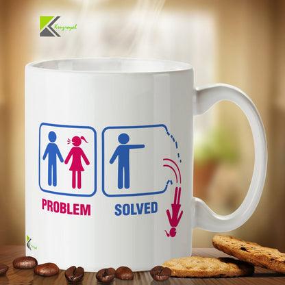 Kruzroyal DZ264 Problem Solved Funny Novelty Great Gift Idea Coffee Tea Mug