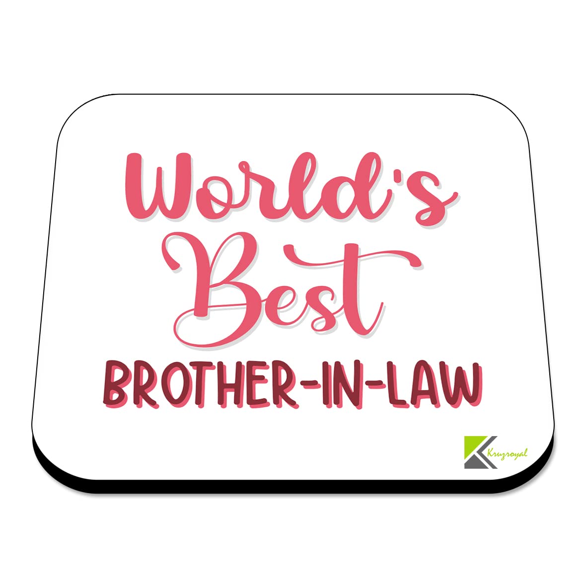 WB097 World's Best Brother-in-law MDF Wooden Coaster by Kruzroyal | Gift for Brother-in-law| Unique Novelty Present | 9cm x 9cm | Coffee Tea MDF Wooden Coaster