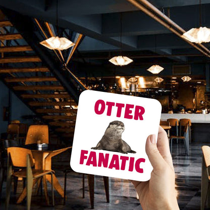 CS615 Otter Fanatic Novelty Funny Coffee Tea Drink Gift Glossy MDF Wooden Coaster
