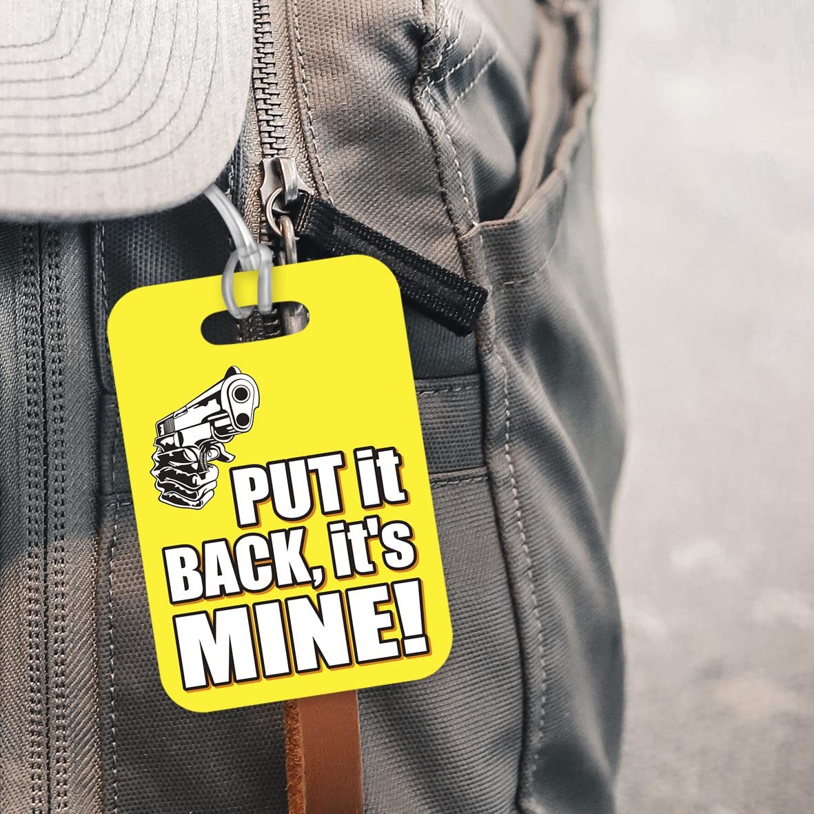 LT009 Put it Back, It's Mine! Novelty Funny Unique Designer Gift Glossy Plastic Suitcase Luggage Tag