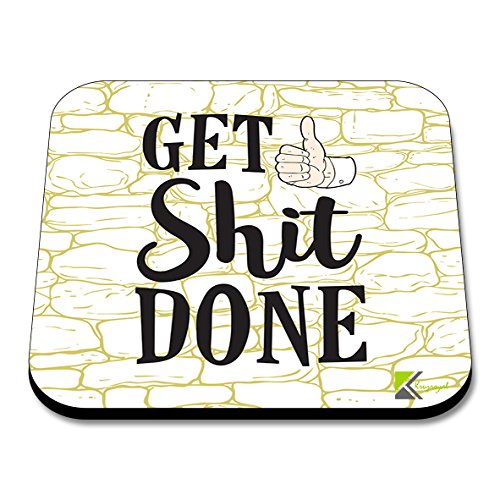 CS217 Get Shit Done Novelty Funny Coffee Tea Drink Gift Glossy MDF Wooden Coaster