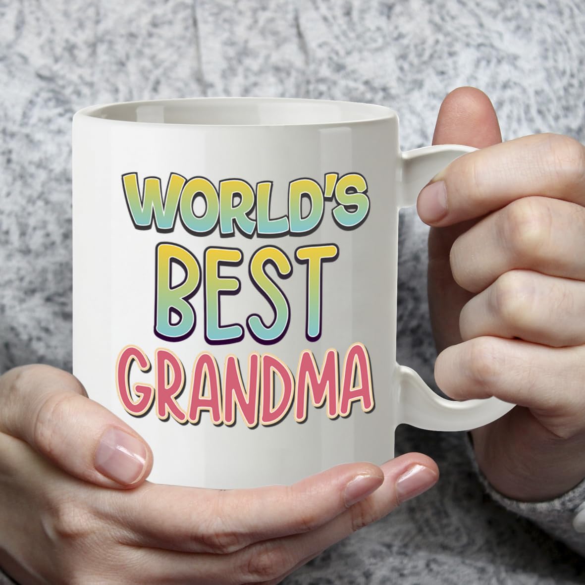 Kruzroyal DZ824 World's Best Grandma Mug 11oz - White Ceramic Coffee & Tea Cup for Nan, Nanny - Ideal Birthday or Mother's Day Present for Her