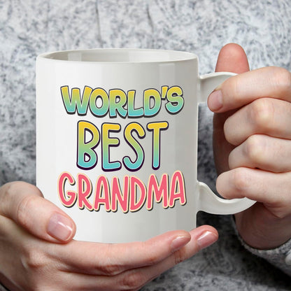 Kruzroyal DZ824 World's Best Grandma Mug 11oz - White Ceramic Coffee & Tea Cup for Nan, Nanny - Ideal Birthday or Mother's Day Present for Her