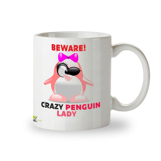 Kruzroyal Crazy Penguin Lady Funny Mug - Funny Novelty Great Gift Idea Coffee Tea Cup