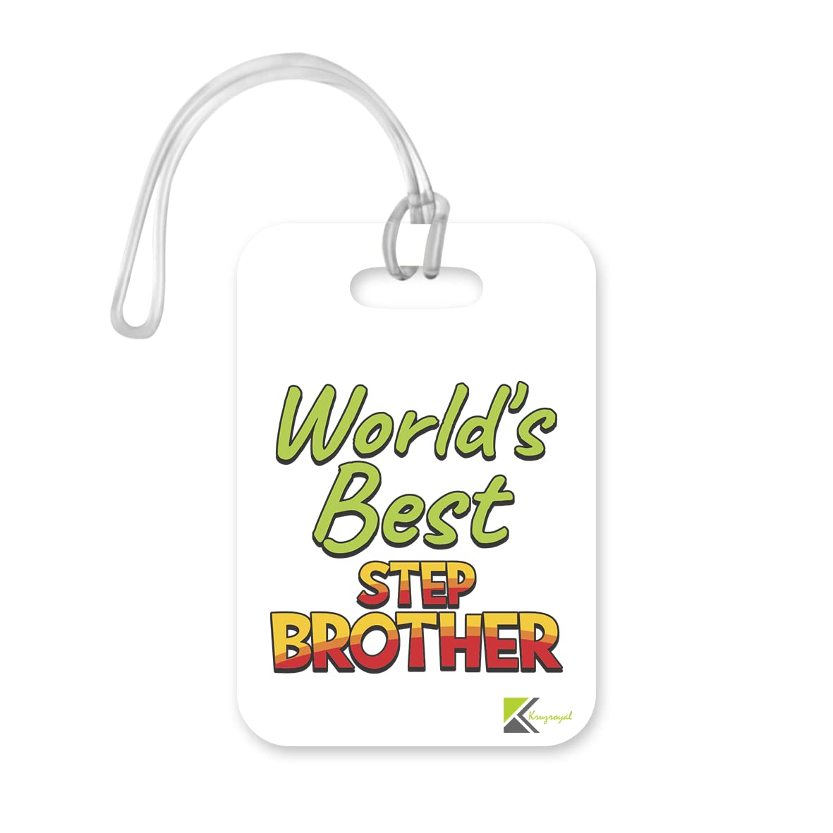 LT417 World's Best Step Brother Novelty Funny Unique Designer Gift, Suitcase, Glossy Plastic Luggage Tag for Step Brother