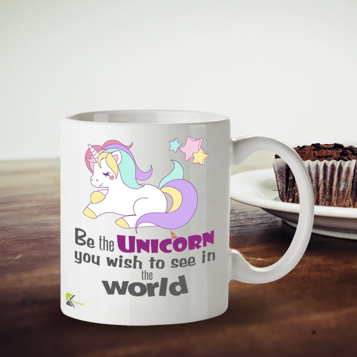 Kruzroyal Unicorn Mug, Be The Unicorn You Wish to See in The World, Funny Novelty Gift Tea Coffee Cup for Women Girls