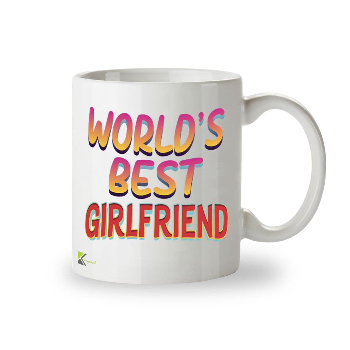 Kruzroyal DZ836 World's Best Girlfriend Mug 11oz - White Ceramic Coffee & Tea Cup - Romantic Birthday, Anniversary, Valentine's Present for Her