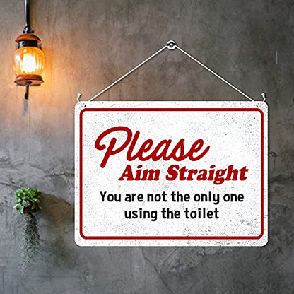 Kruzroyal MP426 Please Aim Straight - You are not the only one using the toilet/Toilet funny sign Funny Novelty Retro Vintage Metal Wall Sign Plaque 20cm x 15cm