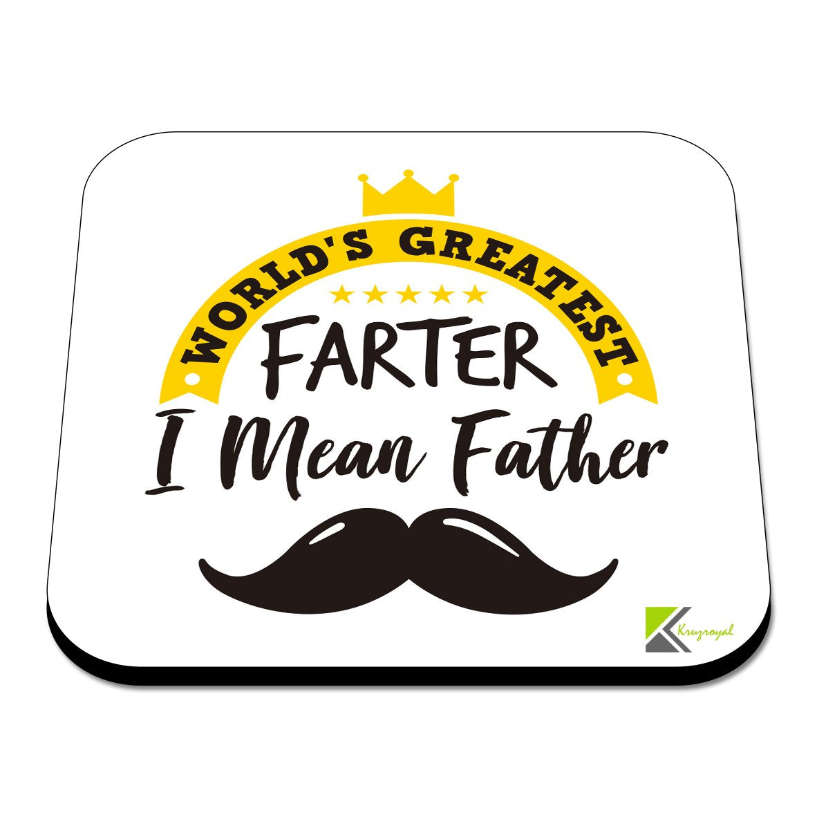 CS570 World's Greatest Farter I Mean Father Novelty Funny Coffee Tea Drink Gift Glossy MDF Wooden Coaster