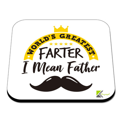 CS570 World's Greatest Farter I Mean Father Novelty Funny Coffee Tea Drink Gift Glossy MDF Wooden Coaster
