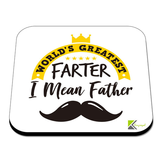 CS570 World's Greatest Farter I Mean Father Novelty Funny Coffee Tea Drink Gift Glossy MDF Wooden Coaster