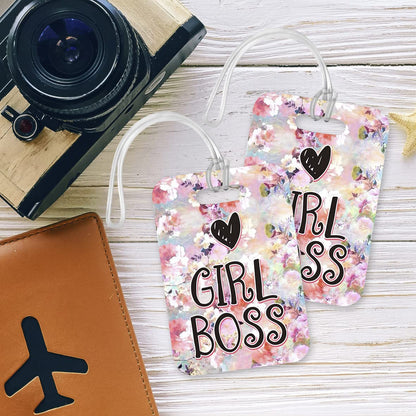LT217 Girl BOSS Novelty Funny Unique Designer Gift Glossy Plastic Suitcase Luggage Tag
