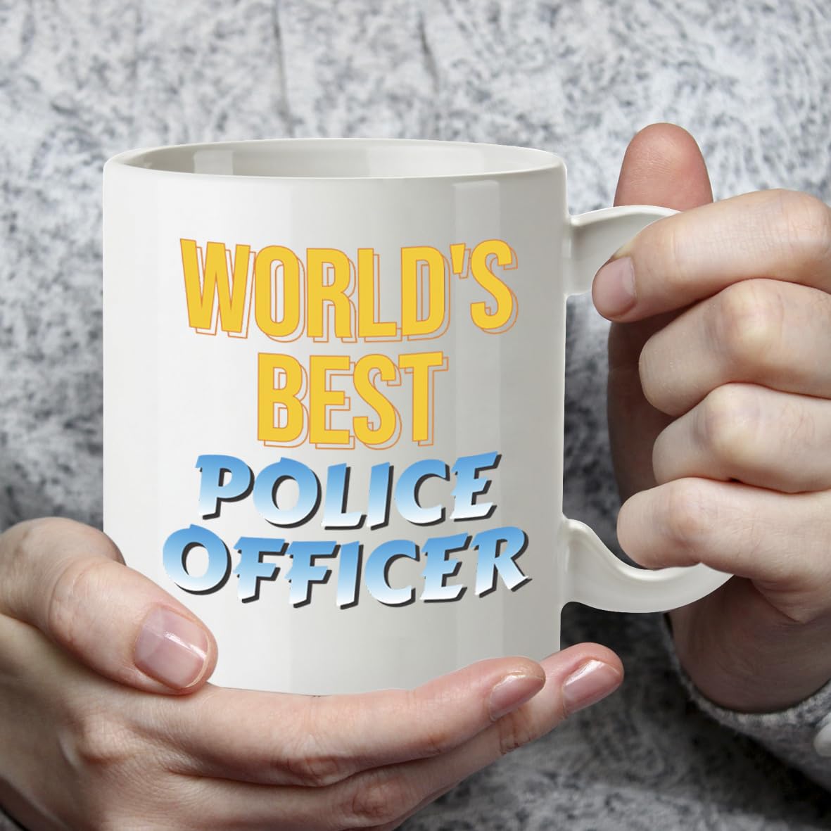 Kruzroyal DZ848 World's Best Police Officer Mug 11oz - White Ceramic Cup for Cop, PC - Ideal Birthday, Retirement, Passing Out Present