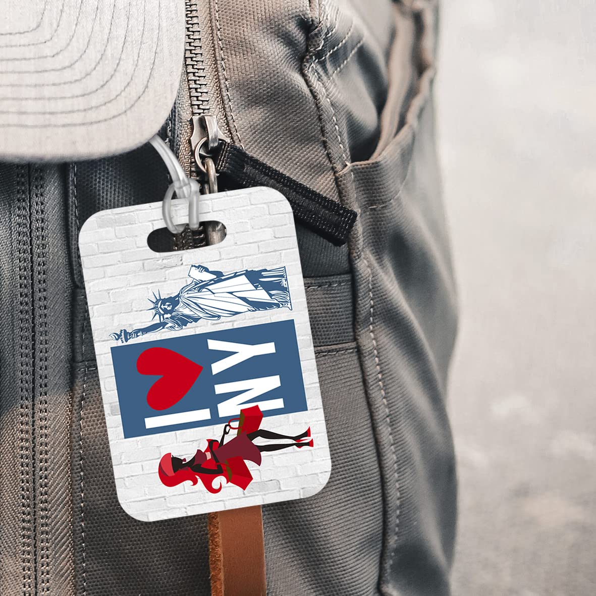 LT298 I Love NY (New York) Novelty Funny Unique Designer Gift Glossy Plastic Suitcase Luggage Tag