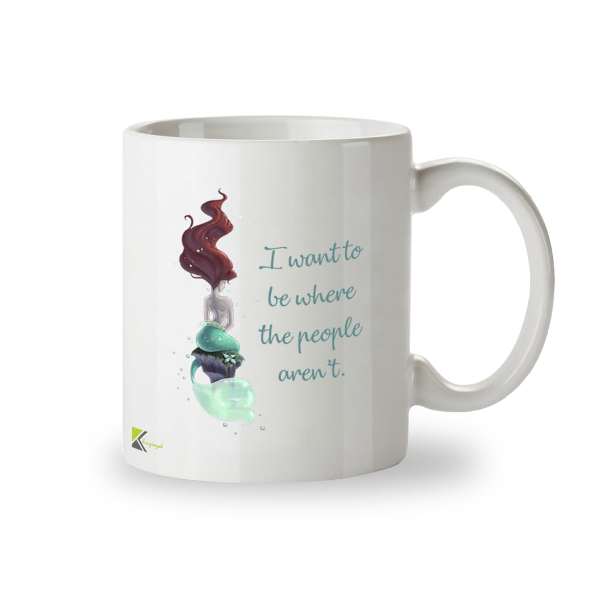 Kruzroyal DZ212 I Want to be Where The People aren't/Mermaid Funny Novelty Great Gift Idea Coffee Tea Mug