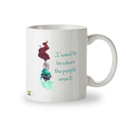 Kruzroyal DZ212 I Want to be Where The People aren't/Mermaid Funny Novelty Great Gift Idea Coffee Tea Mug
