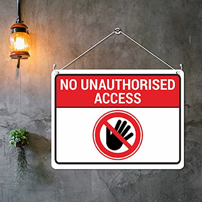 Kruzroyal MP461 No Unauthorised Access Funny Novelty Retro Vintage Metal Wall Sign Plaque 20cm x 15cm
