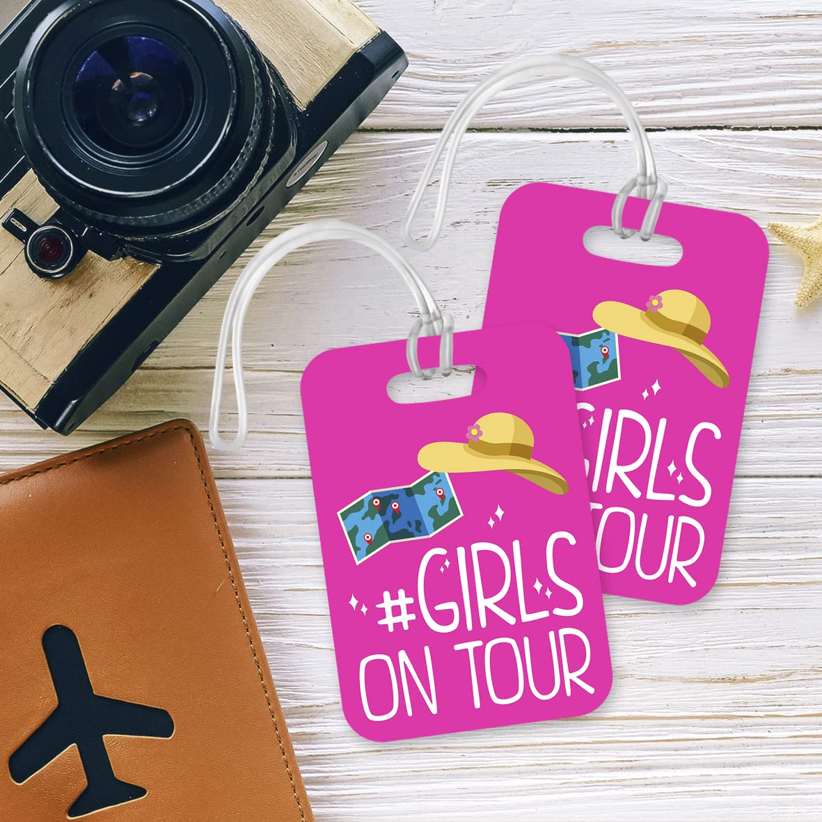 LT082 Girls on Tour Novelty Funny Unique Designer Gift Glossy Plastic Suitcase Luggage Tag