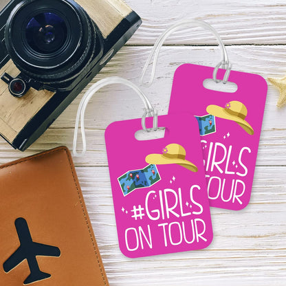 LT082 Girls on Tour Novelty Funny Unique Designer Gift Glossy Plastic Suitcase Luggage Tag