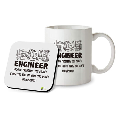 SM016 Engineer : Solving Problems You Didn't Know You Had in Ways You Don't Understand - 11Oz Mug & Matching Coaster Set