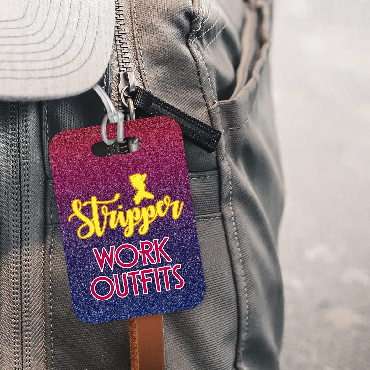LT041 Stripper : Work Outfits Novelty Funny Unique Designer Gift Glossy Plastic Suitcase Luggage Tag