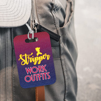 LT041 Stripper : Work Outfits Novelty Funny Unique Designer Gift Glossy Plastic Suitcase Luggage Tag