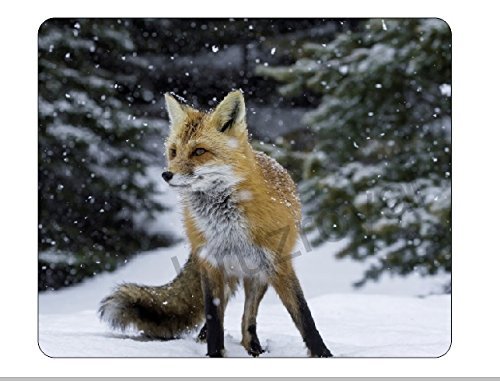Fox In Snow Wildlife Mousemat / Pad Anti Slip Computer PC Mouse Mat Thick Rubber Quality Soft Comfort Feel Finish