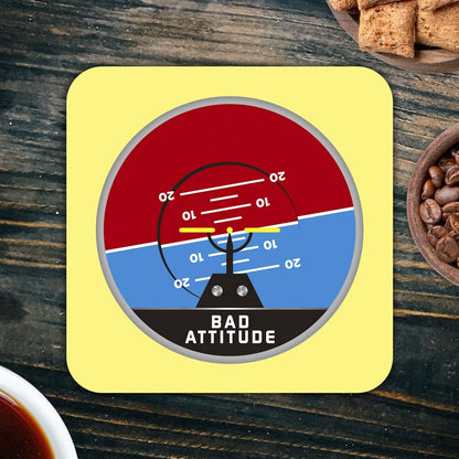 CS699 Bad Attitude Novelty Funny Coffee Tea Drink Gift Glossy MDF Wooden Coaster