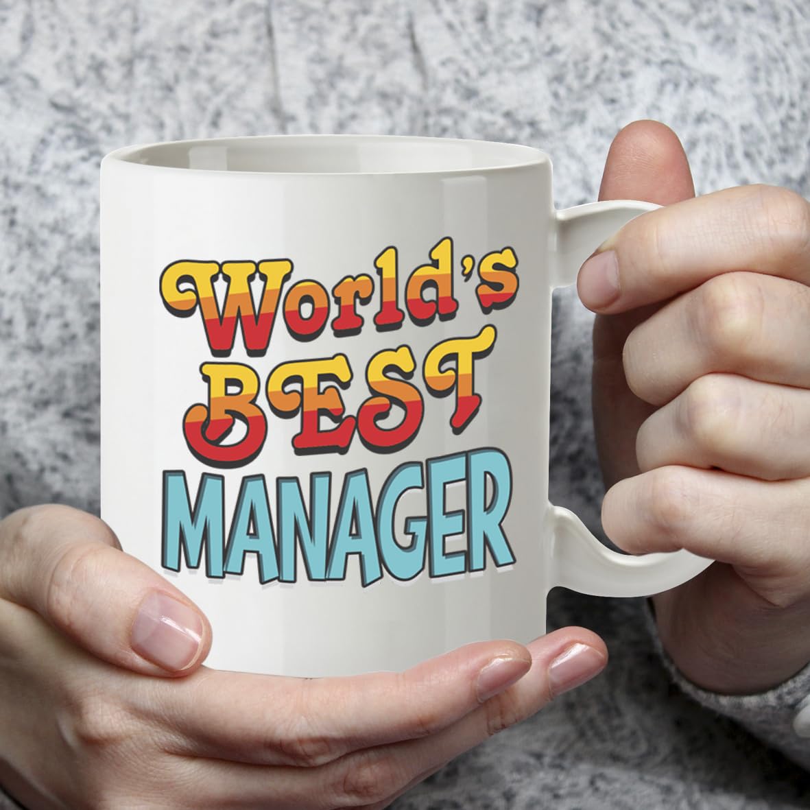 Kruzroyal DZ838 World's Best Manager Mug 11oz - White Ceramic Coffee & Tea Cup for Boss, Leader, Mentor - Ideal Birthday, Leaving or Thank You Present