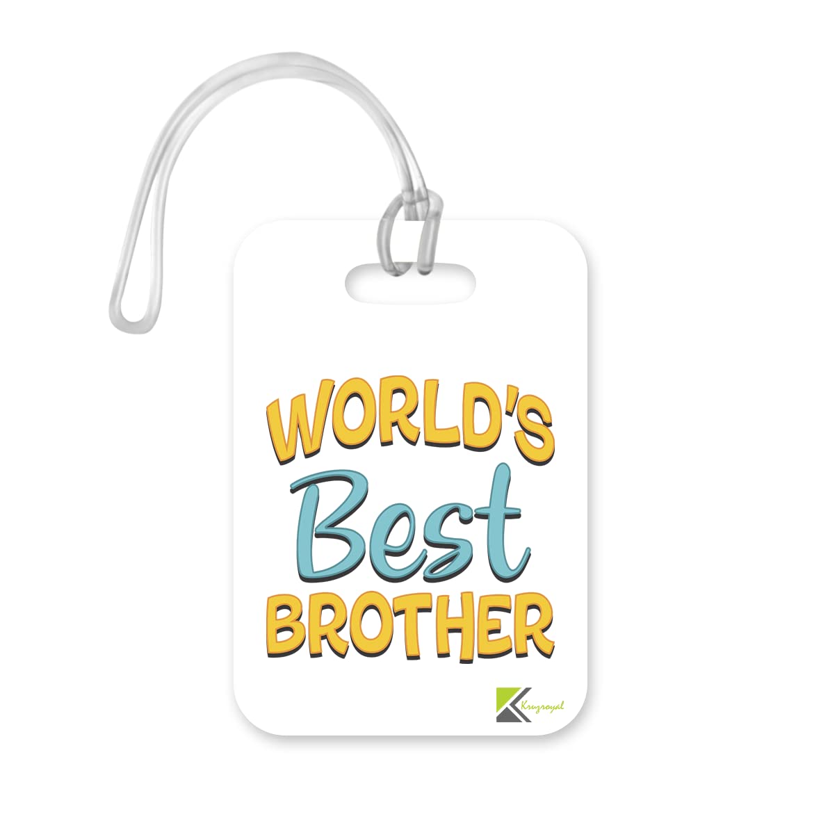 LT416 World's Best Brother Novelty Funny Unique Designer Gift, Suitcase, Glossy Plastic Luggage Tag for Brother