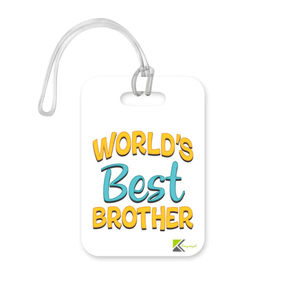 LT416 World's Best Brother Novelty Funny Unique Designer Gift, Suitcase, Glossy Plastic Luggage Tag for Brother