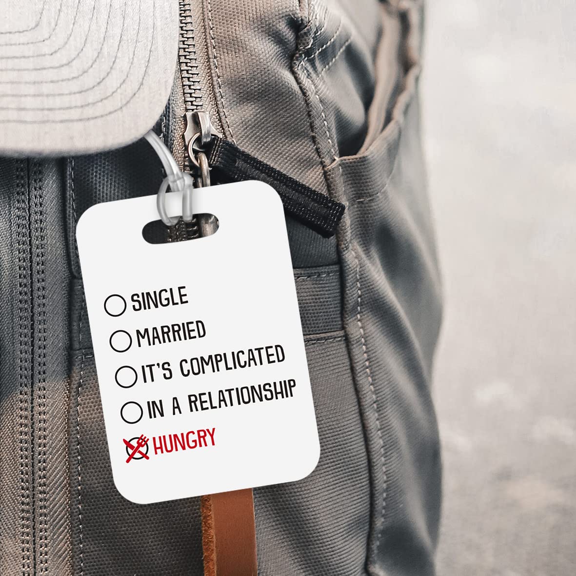 LT242 Single/Married/It's Complicated/in a Relationship/Hungry Novelty Funny Unique Designer Gift Glossy Plastic Suitcase Luggage Tag
