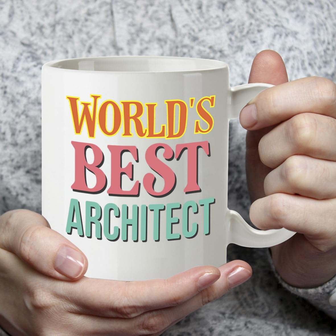 Kruzroyal DZ857 World's Best Architect Mug 11oz - White Ceramic Cup for Designer, Draughtsman - Ideal Birthday, Graduation, Thank You Present