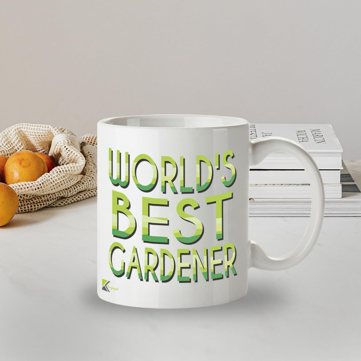 Kruzroyal DZ876 World's Best Gardener Mug 11oz - White Ceramic Cup for Dad, Grandad, Allotment Holder - Funny Birthday, Father's Day Present